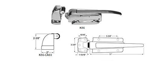 Kason K56-CA01 Walk-In Safety Chrome Latch Complete with K56-CA03